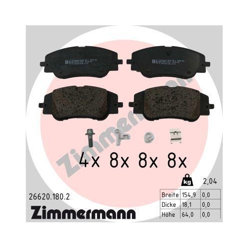 ZIMMERMANN Bremsbelagsatz, Scheibenbremse