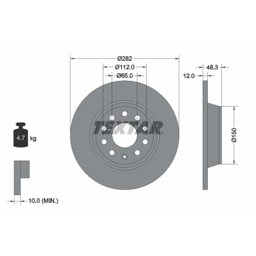 TEXTAR Bremsscheibe PRO