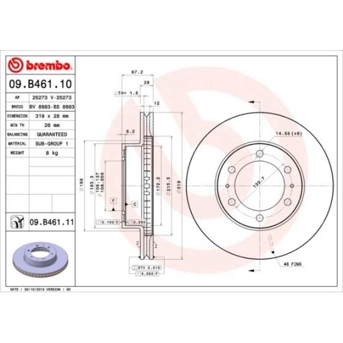 BREMBO Bremsscheibe PRIME LINE - UV Coated