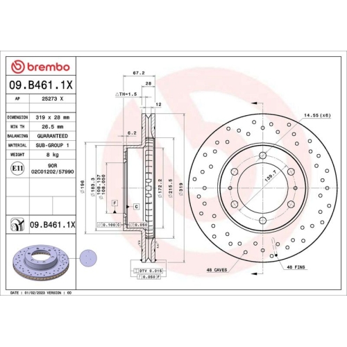 BREMBO Bremsscheibe XTRA LINE - Xtra