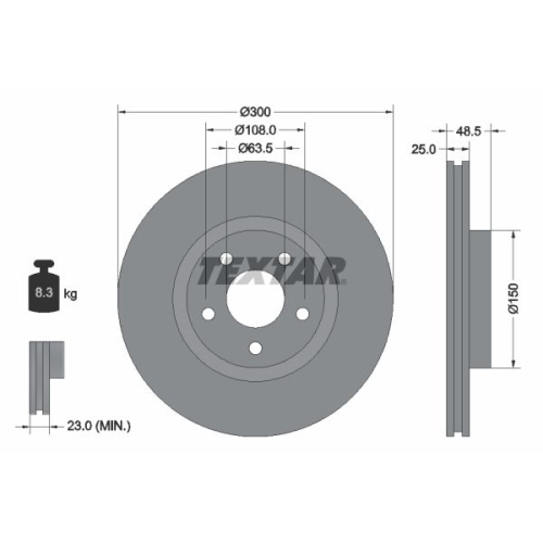 TEXTAR Bremsscheibe PRO+