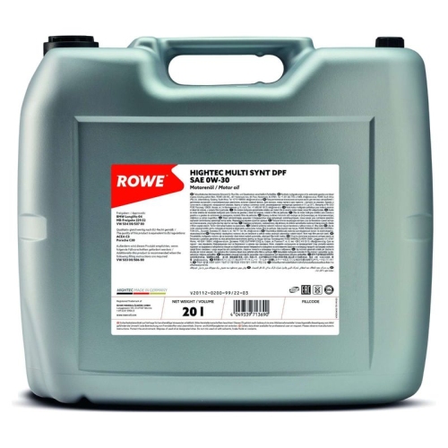 ROWE Motoröl HIGHTEC MULTI SYNT DPF SAE 0W-30 (20112)