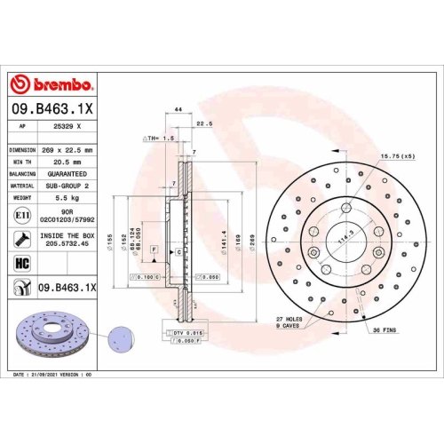 BREMBO Bremsscheibe XTRA LINE - Xtra