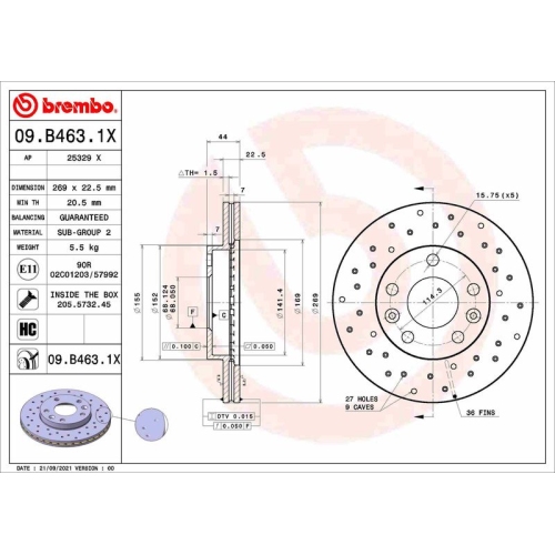 BREMBO Bremsscheibe XTRA LINE - Xtra