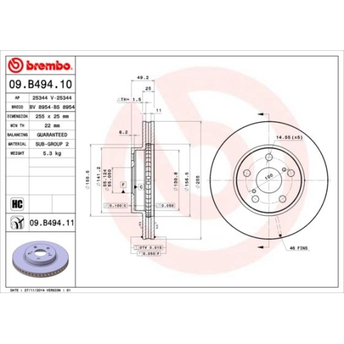 BREMBO Bremsscheibe PRIME LINE - UV Coated