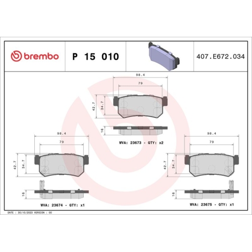 BREMBO Bremsbelagsatz, Scheibenbremse PRIME LINE