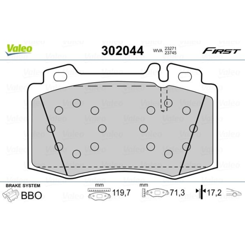 VALEO Bremsbelagsatz, Scheibenbremse FIRST