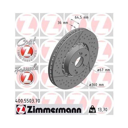 ZIMMERMANN Bremsscheibe FORMULA Z