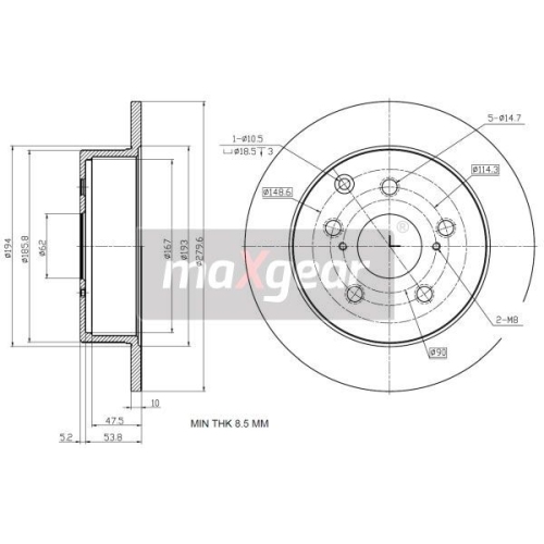 MAXGEAR Bremsscheibe