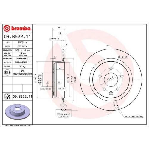 BREMBO Bremsscheibe PRIME LINE - UV Coated