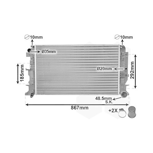 VAN WEZEL Kühler, Motorkühlung *** IR PLUS ***