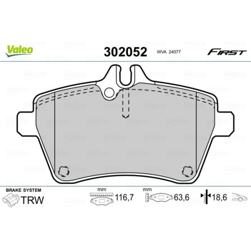 VALEO Bremsbelagsatz, Scheibenbremse FIRST