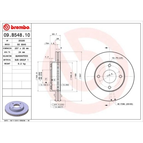 BREMBO Bremsscheibe PRIME LINE