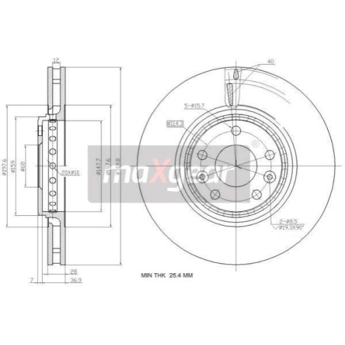 MAXGEAR Bremsscheibe