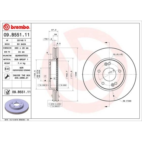 BREMBO Bremsscheibe PRIME LINE - UV Coated