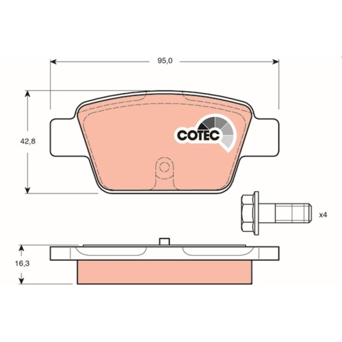 TRW Bremsbelagsatz, Scheibenbremse COTEC