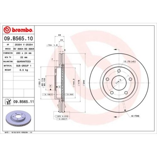 BREMBO Bremsscheibe PRIME LINE - UV Coated