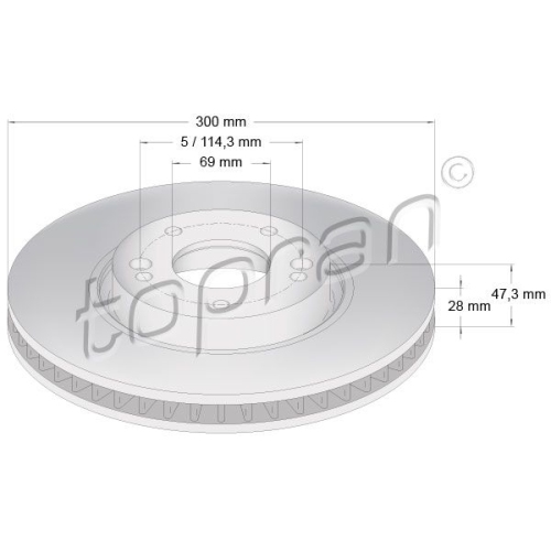 TOPRAN Bremsscheibe COATED