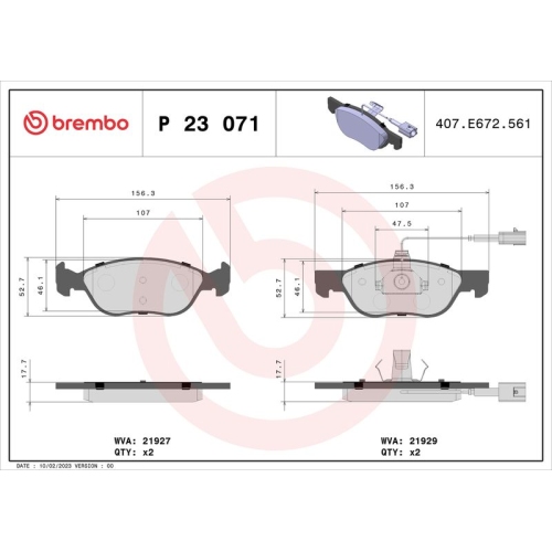 BREMBO Bremsbelagsatz, Scheibenbremse PRIME LINE