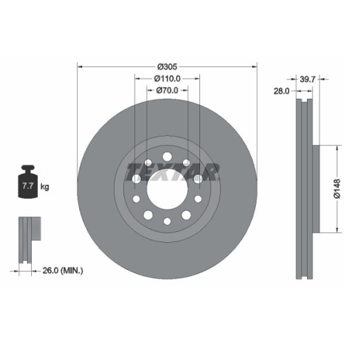 TEXTAR Bremsscheibe PRO