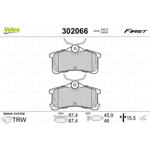 VALEO Bremsbelagsatz, Scheibenbremse FIRST