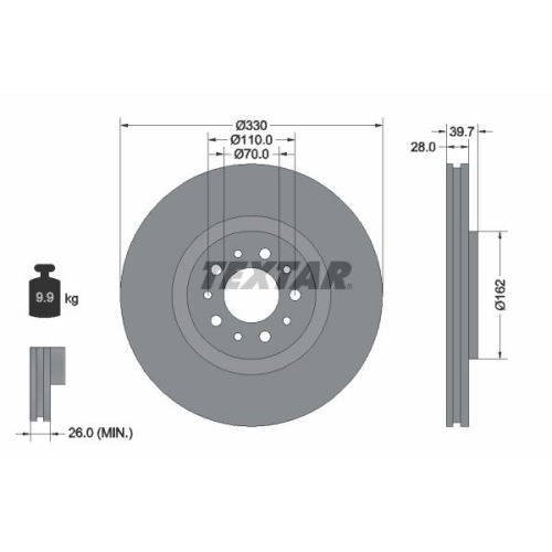 TEXTAR Bremsscheibe PRO