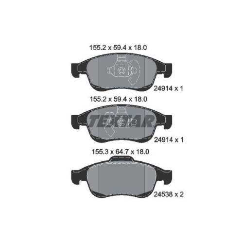 TEXTAR Bremsbelagsatz, Scheibenbremse Q+