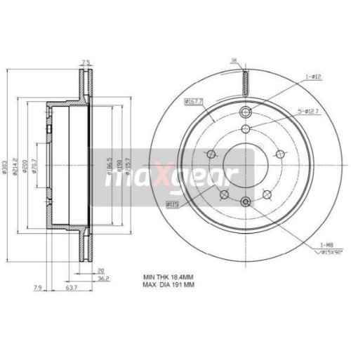 MAXGEAR Bremsscheibe