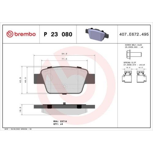 BREMBO Bremsbelagsatz, Scheibenbremse PRIME LINE