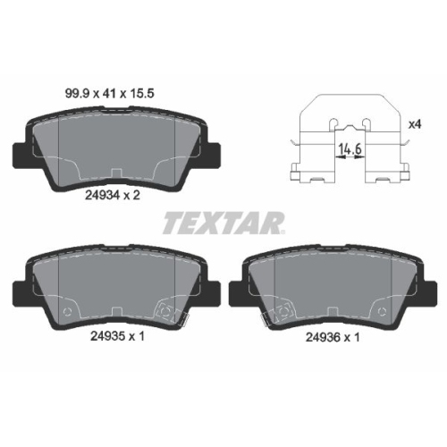 TEXTAR Bremsbelagsatz, Scheibenbremse Q+