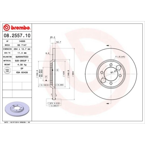 BREMBO Bremsscheibe PRIME LINE