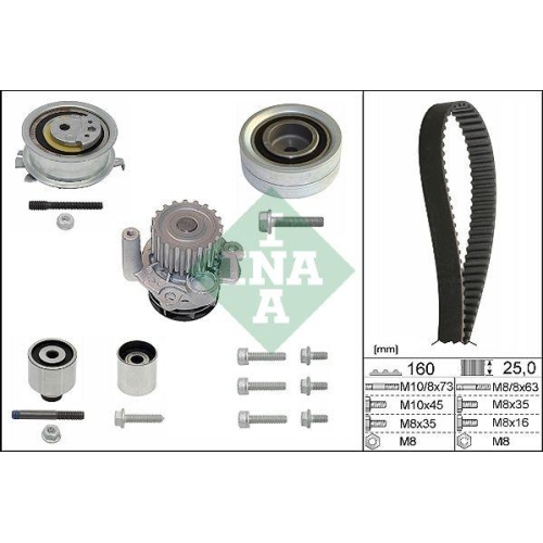 Schaeffler INA Wasserpumpe + Zahnriemensatz