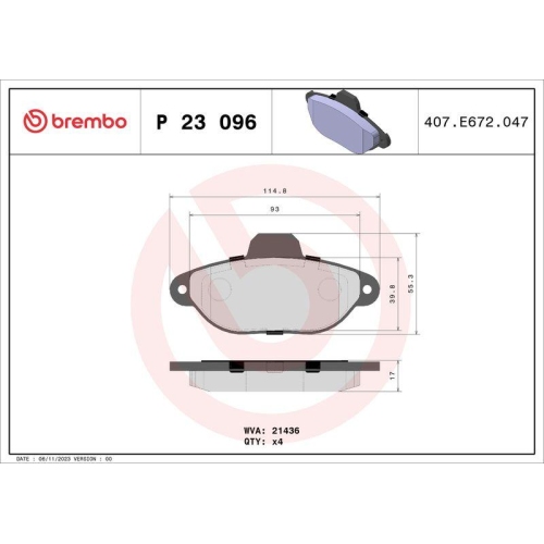 BREMBO Bremsbelagsatz, Scheibenbremse PRIME LINE