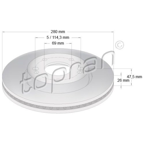 TOPRAN Bremsscheibe COATED