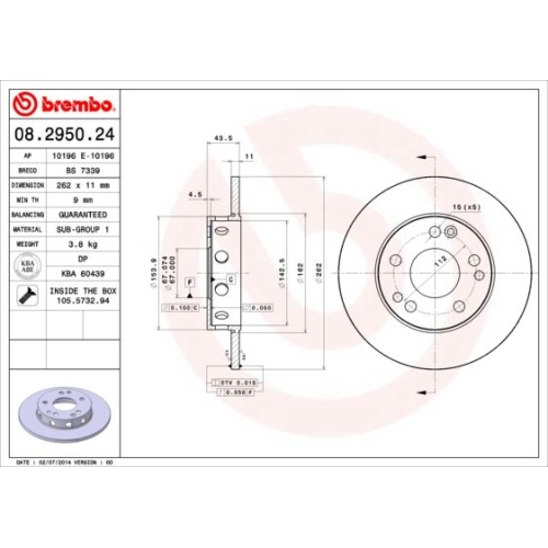 BREMBO Bremsscheibe PRIME LINE