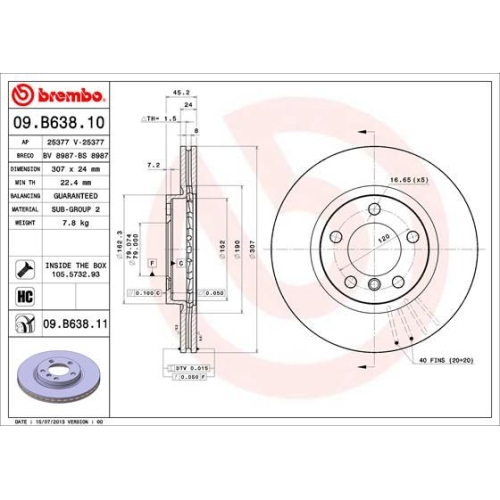 BREMBO Bremsscheibe PRIME LINE - UV Coated