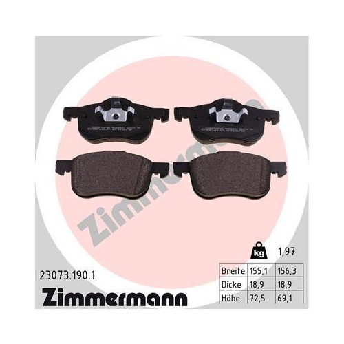 ZIMMERMANN Bremsbelagsatz, Scheibenbremse