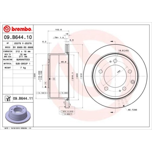 BREMBO Bremsscheibe PRIME LINE - UV Coated