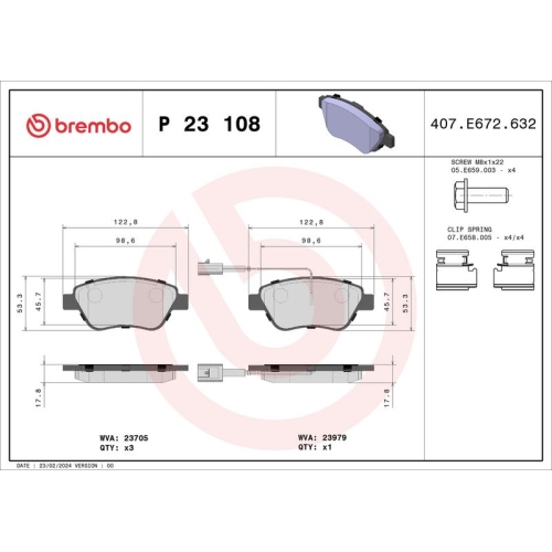 BREMBO Bremsbelagsatz, Scheibenbremse PRIME LINE