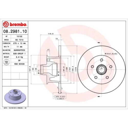 BREMBO Bremsscheibe PRIME LINE