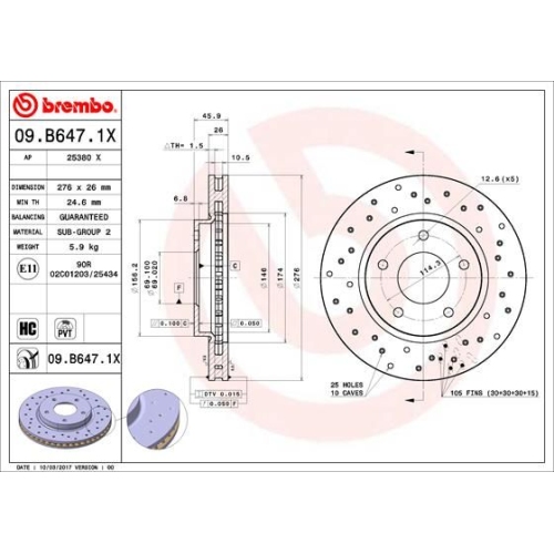 BREMBO Bremsscheibe XTRA LINE - Xtra