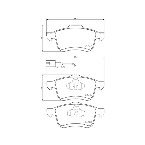 BREMBO Bremsbelagsatz, Scheibenbremse PRIME LINE