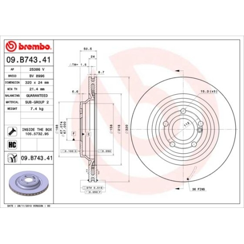 BREMBO Bremsscheibe PRIME LINE - UV Coated