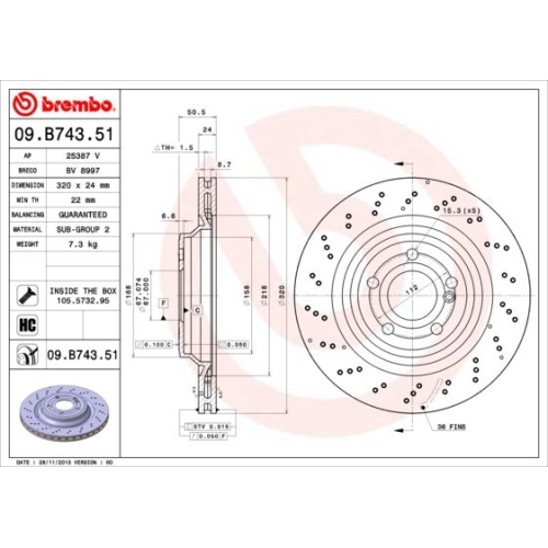 BREMBO Bremsscheibe PRIME LINE - UV Coated