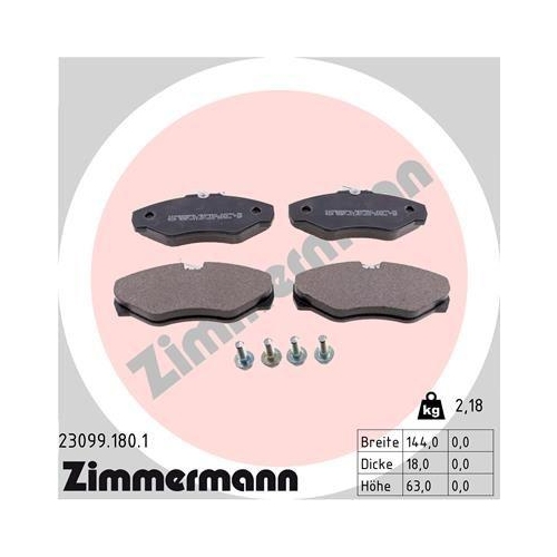 ZIMMERMANN Bremsbelagsatz, Scheibenbremse