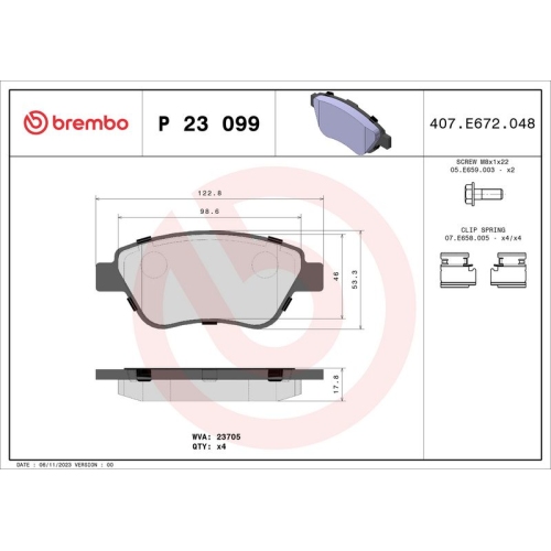 BREMBO Bremsbelagsatz, Scheibenbremse PRIME LINE