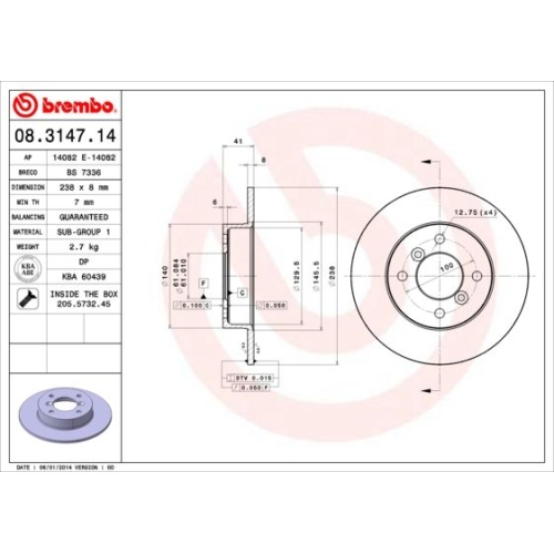 BREMBO Bremsscheibe PRIME LINE