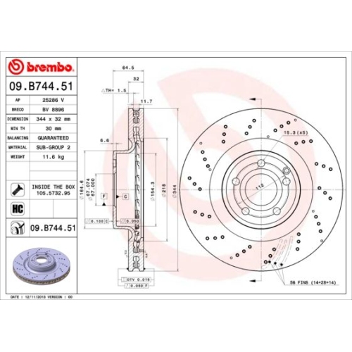 BREMBO Bremsscheibe PRIME LINE - UV Coated