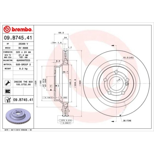 BREMBO Bremsscheibe PRIME LINE - UV Coated