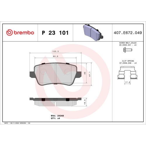 BREMBO Bremsbelagsatz, Scheibenbremse PRIME LINE